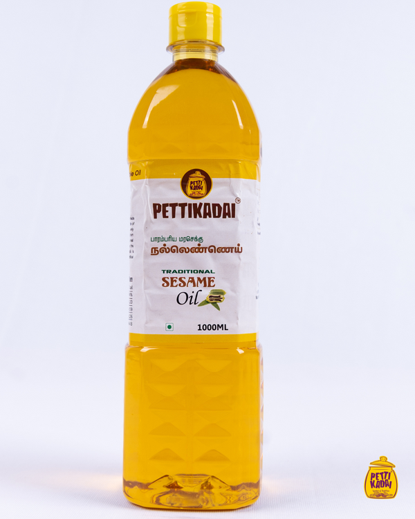 Sesame / Gingelly Oil 1L -Pettikadai Wood Pressed
