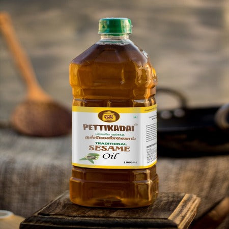 Sesame / Gingelly Oil 1L -Pettikadai Wood Pressed
